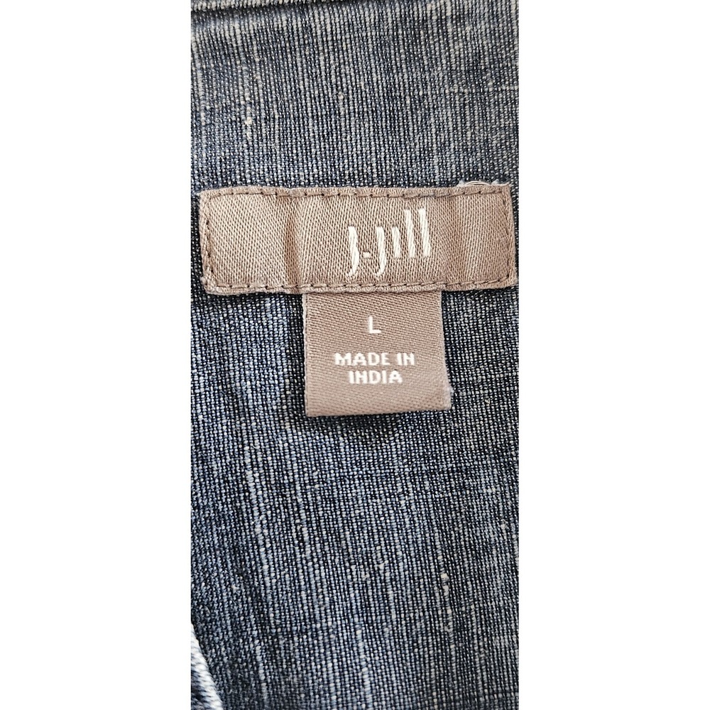 J Jill tencel linen blend chambray shift tank dress Sz L pockets - Picture 6 of 7